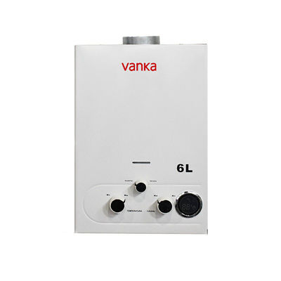 6L Instant Tankless Rookgas Waterverwarmer Muur gemonteerd Batterij bediende ontsteking