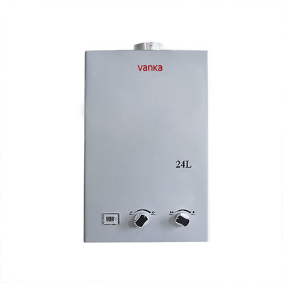 Een 24L gas waterverwarmer, veilig en perfect voor veel warm water.