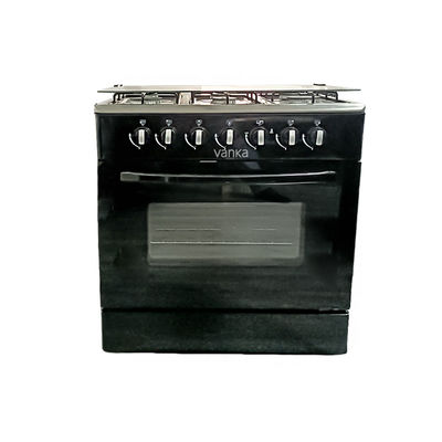 Multifunctionele gasoven met vier branders met convectie en geïntegreerd gehard glas keukenrek voor thuis- en campergebruik