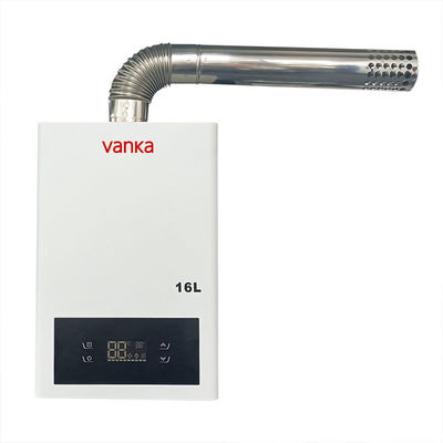 Constante temperatuur waterverwarmer met 12-16 L/min warmwaterafgifte, 30°C - 60°C temperatuurbereik en 0,02 MPa minimale startdruk