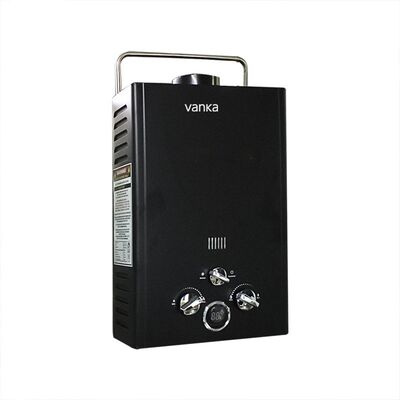 Zwarte 12L draagbare LPG tankloze boiler – Direct warm water met rookgasafvoer