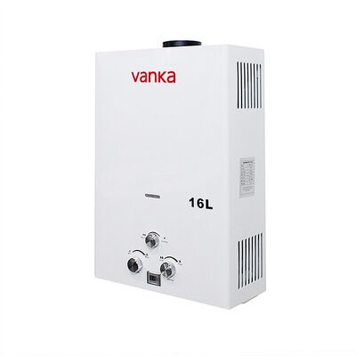 Wandmontage 16L LPG tankloze waterverwarmer met dubbele knopcontrole